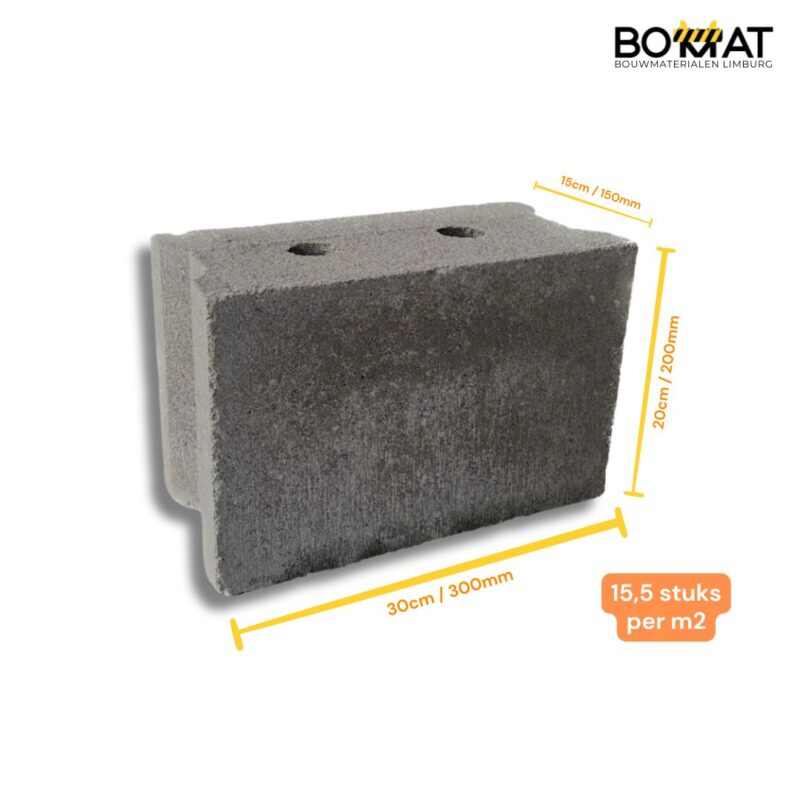 Betonblokken 30x20x15 cm – Ideaal voor dragende muren, funderingen en tuinmuren