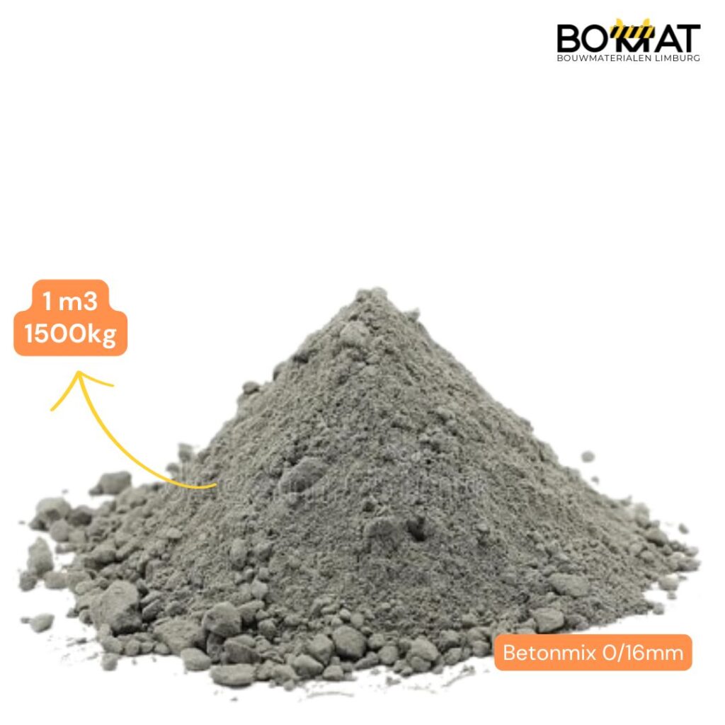 Betonmengsel 0-16 mm Losgestort per kuub (m³) – Hoogwaardige betonmix voor betonmortel en funderingen.