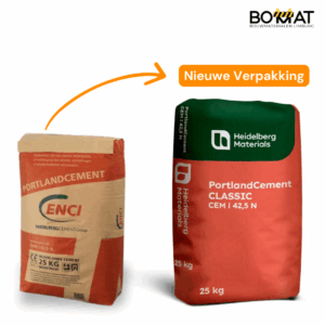 Enci Portland Cement 42,5 N 25 kg – Kwaliteitscement voor betonvloeren, voegwerk en morteltoepassingen.