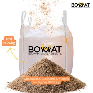Big Bag Ophoogzand 0-2 mm Geel/Bruin – 1500 kg voor fundering en tuin