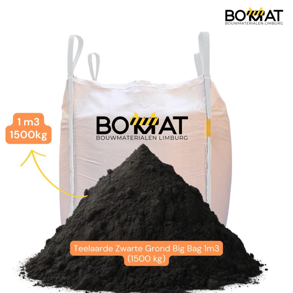 Teelaarde zwarte grond in Big Bag van 1m3 – perfect voor tuin en gazon