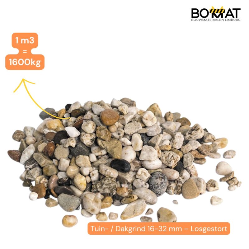 Losgestort tuingrind 16-32mm – decoratief grind voor tuin, dak en oprit – Bomat.nl