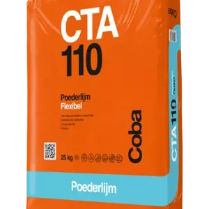 Coba CTA110 Poederlijm Flexibel Voor Vloer en Wand 25 kg Grijs – Sterke Flexibele Tegellijm