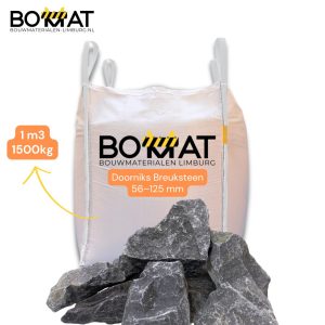 Doorniks breuksteen 56–125 mm in big bag – grijze kalksteen voor schanskorven en tuinmuren