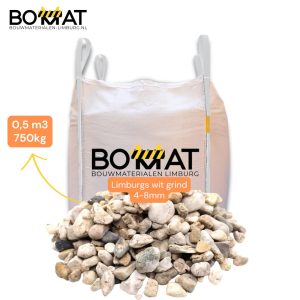 Limburgs wit grind 4–8 mm in mini big bag van 750 kg – geschikt voor kleine tuinprojecten