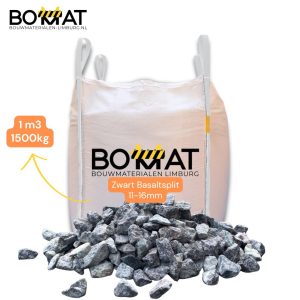 Zwart Basaltsplit 11–16 mm – Big Bag 1m³ (1500 kg) | Siergrind voor Oprit en Zware Belastingen