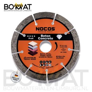 Professionele diamantschijf 125 mm voor beton steen en baksteen