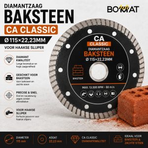 Diamantzaag Baksteen Ø115×22,23MM, CA CLASSIC Bouwmaterialen Limburg BOMAT BV