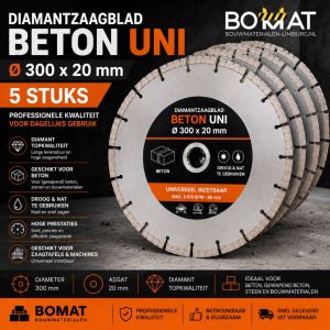 Diamantzaagblad beton Uni Ø 300 x 20 mm 5 stuks Bouwmaterialen Limburg BOMAT BV