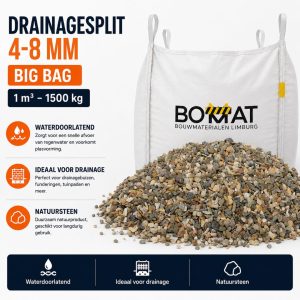 Drainagesplit 4-8 mm bigbag (1 m³ – 1500 kg) Bouwmaterialen Limburg BOMAT BV