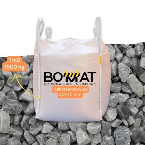 Kalksteenbrokjes 20-40 mm Bigbag 1 m³ 1500 kg voor drainage en oprit