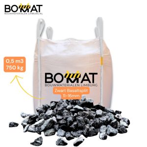 Zwart Basaltsplit 11–16 mm – Big Bag 0.5 m³ (750kg)