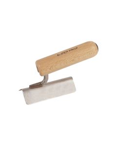 Japanse hoekschop uitwendig dubbeltje rond 100x30mm RVS houten handgreep