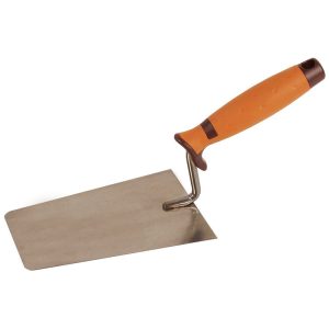 Super Prof, stukadoorstroffel recht met afgeronde hoeken, 180 mm RVS soft handgreep
